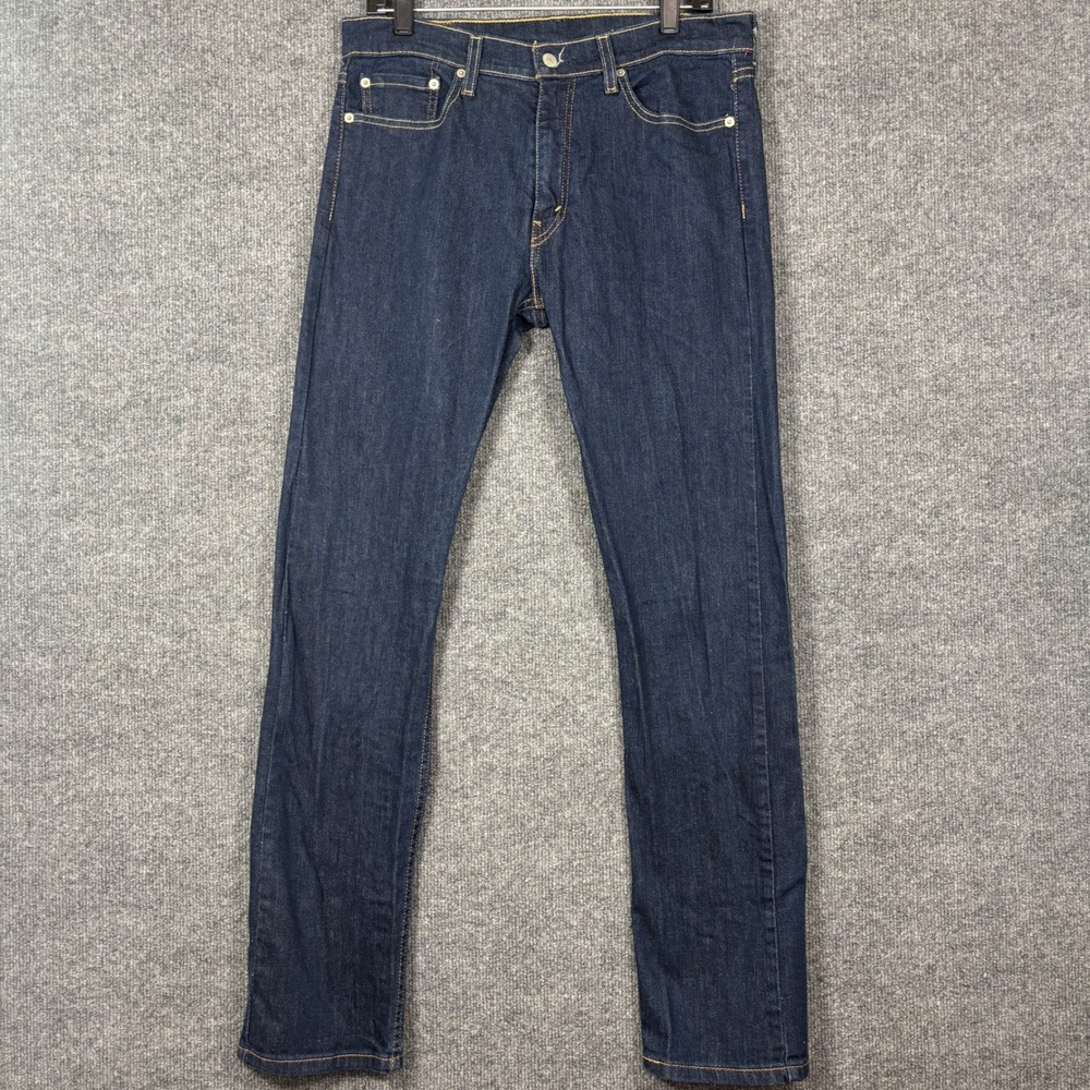 Levis 513 Mens 32x32 Slim Straight Dark Wash Indigo Blue Denim Red Tab Jeans
